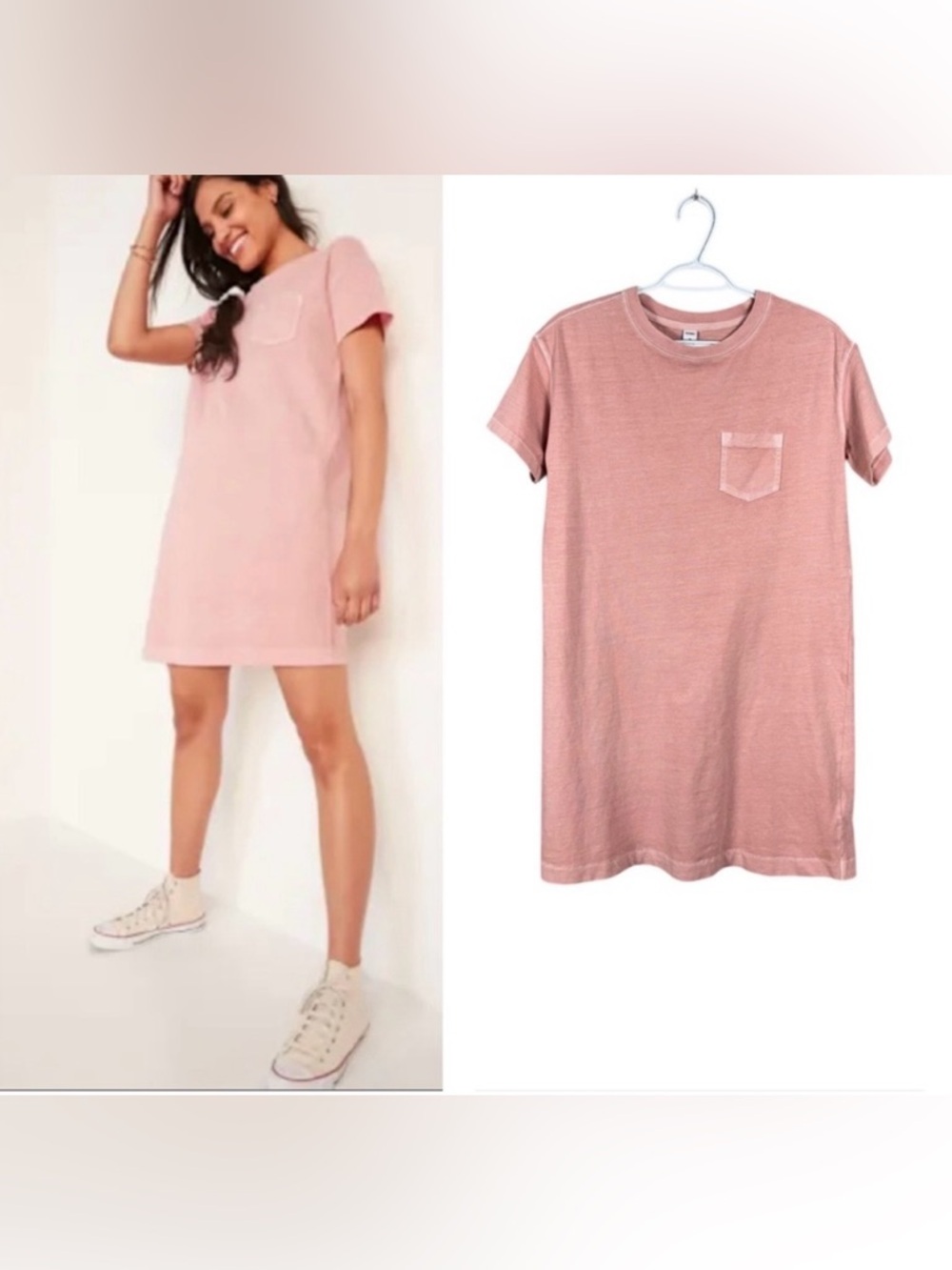 Old Navy Loose Vintage Garment Dyed T Shirt Shift Dress XS Clean Girl Athleisure